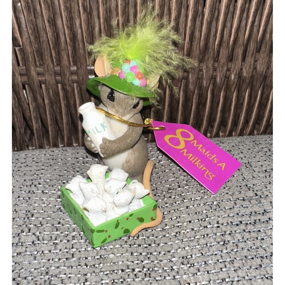Enesco Hamilton Charming Tails 12 Days Of Christmas 8 Maids A Milking Figurine
